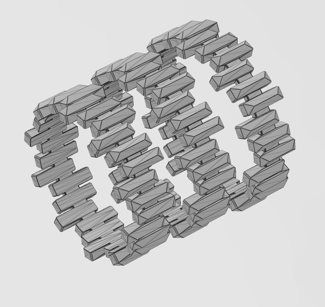 Faceted gold bar pattern band US size 6 7 8 3D print model_13