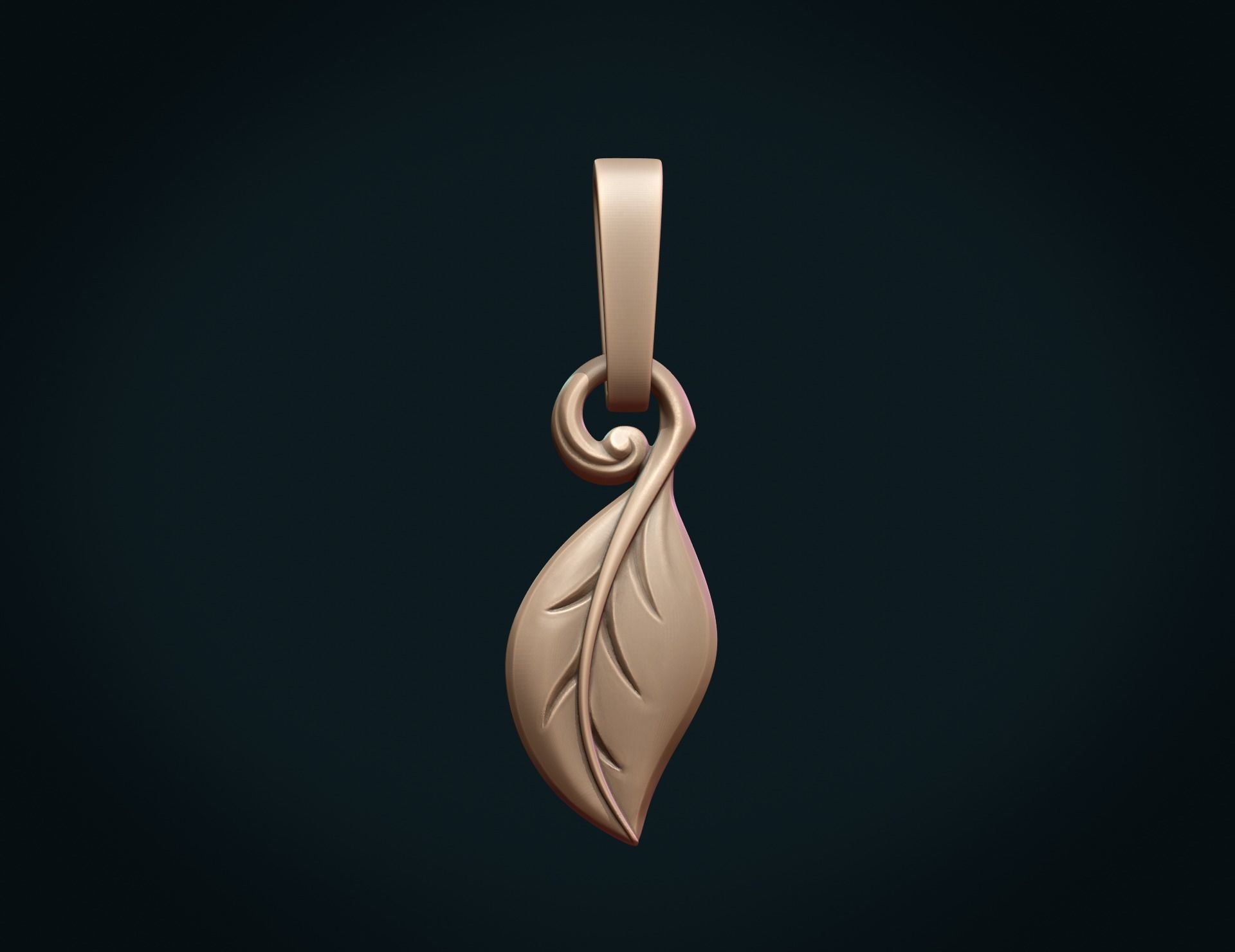 Leaf pendant II 3D print model_11
