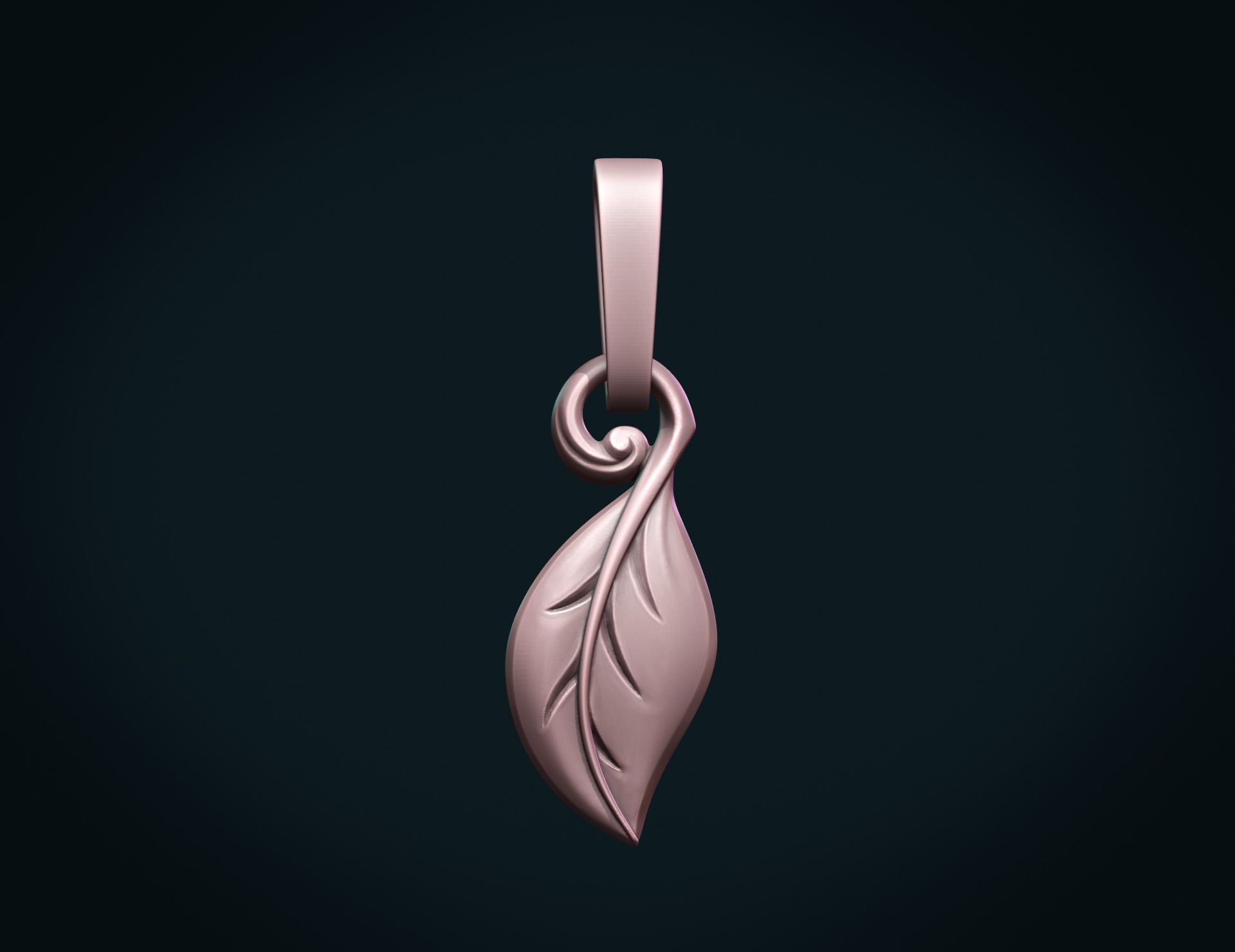 Leaf pendant II 3D print model_12