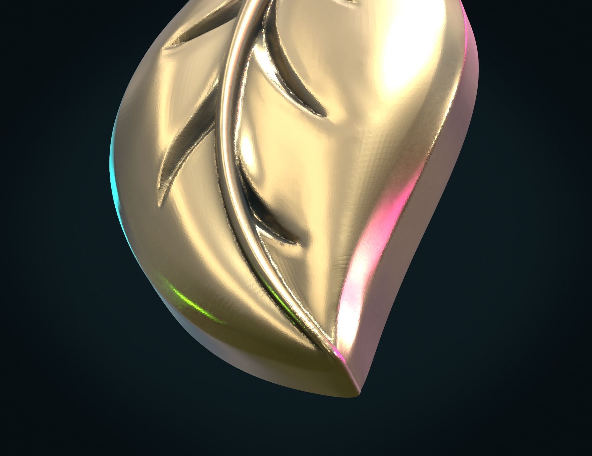 Leaf pendant II 3D print model_7