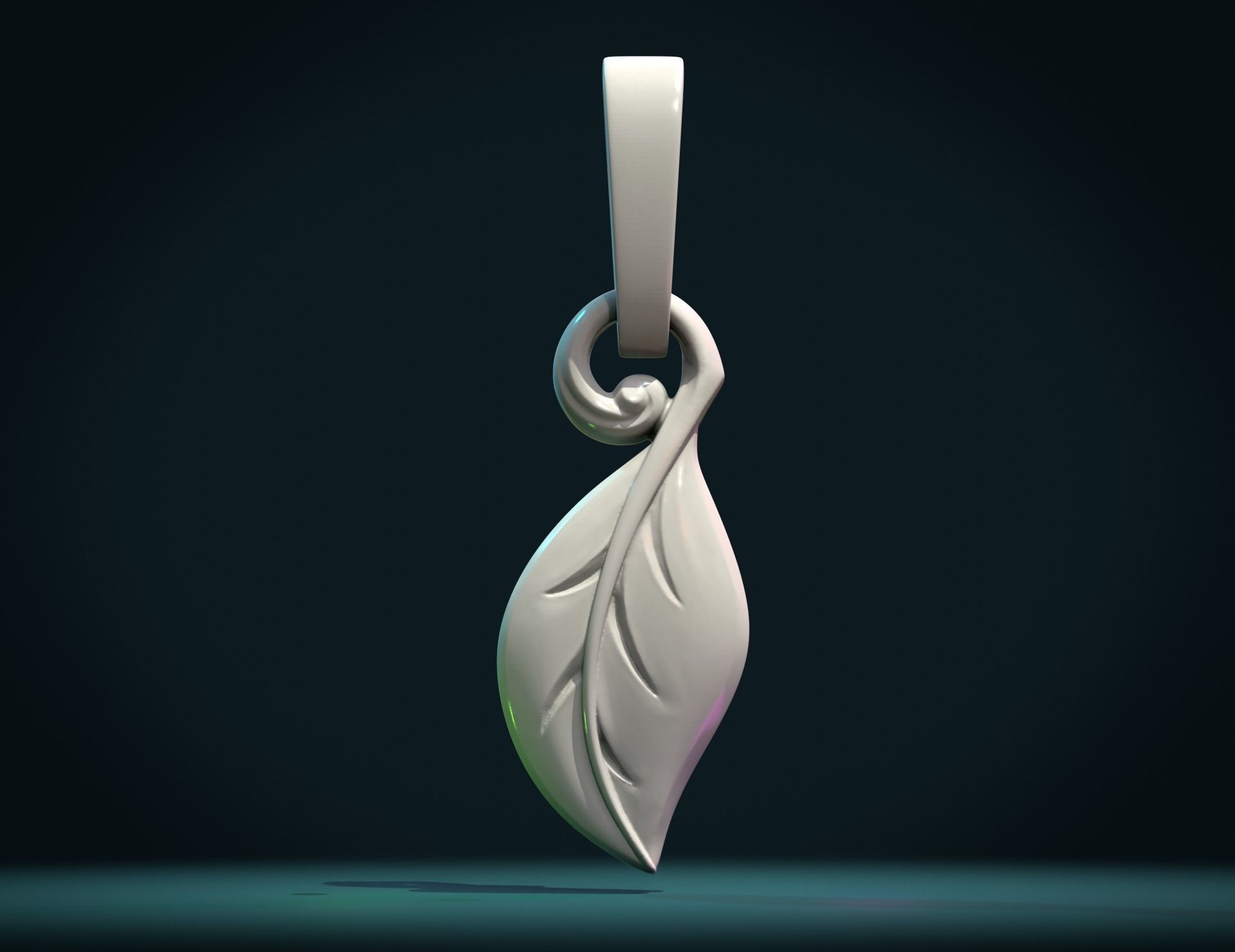Leaf pendant II 3D print model_8
