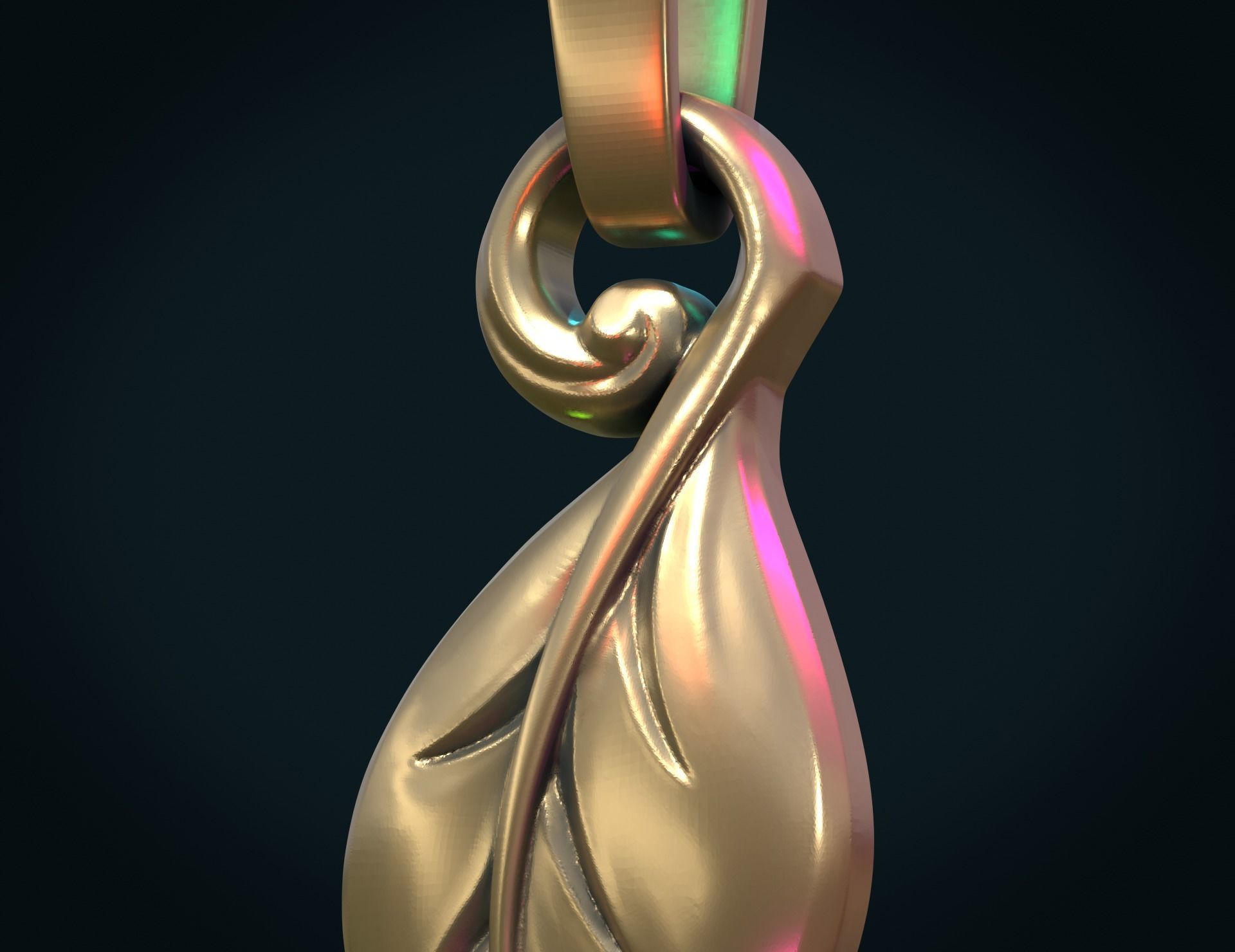 Leaf pendant II 3D print model_6