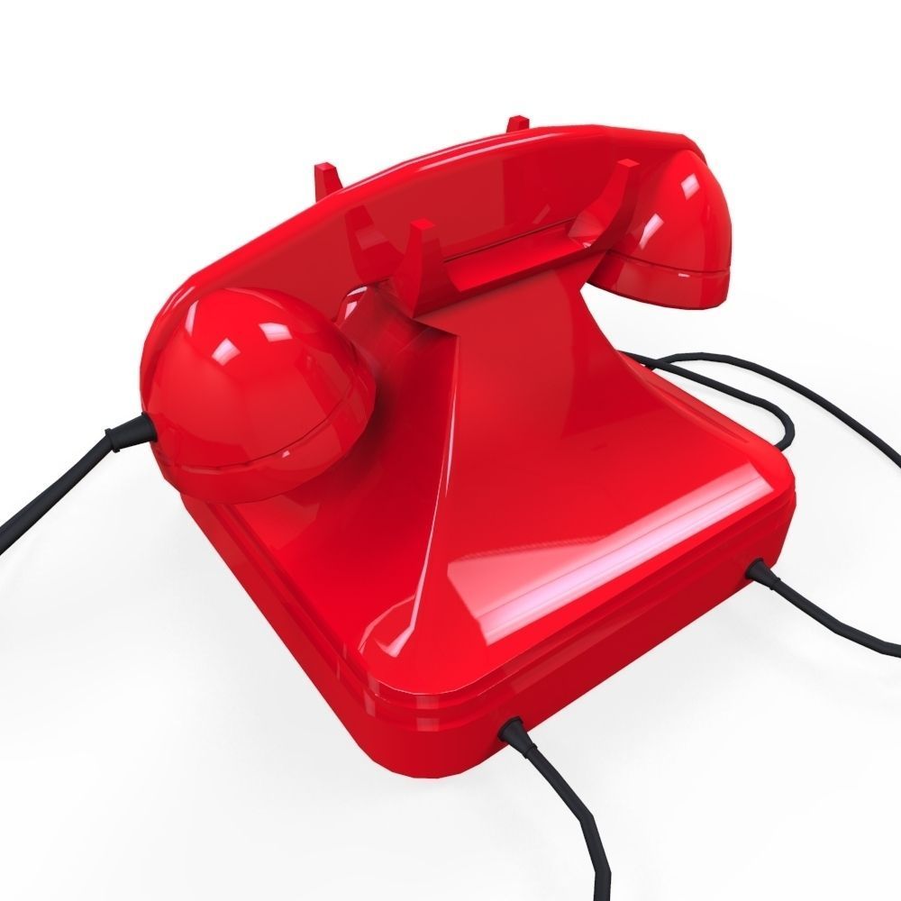 Rotary Phone Low-poly 3D model_3
