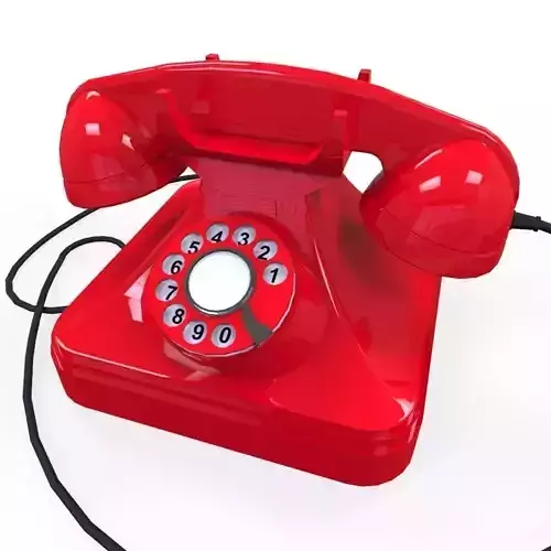 Rotary Phone Low-poly 3D model