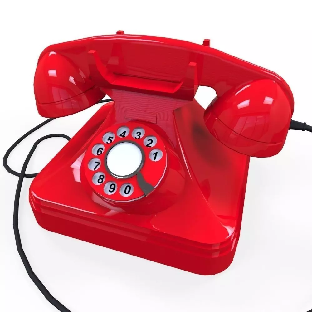 Rotary Phone Low-poly 3D model_0