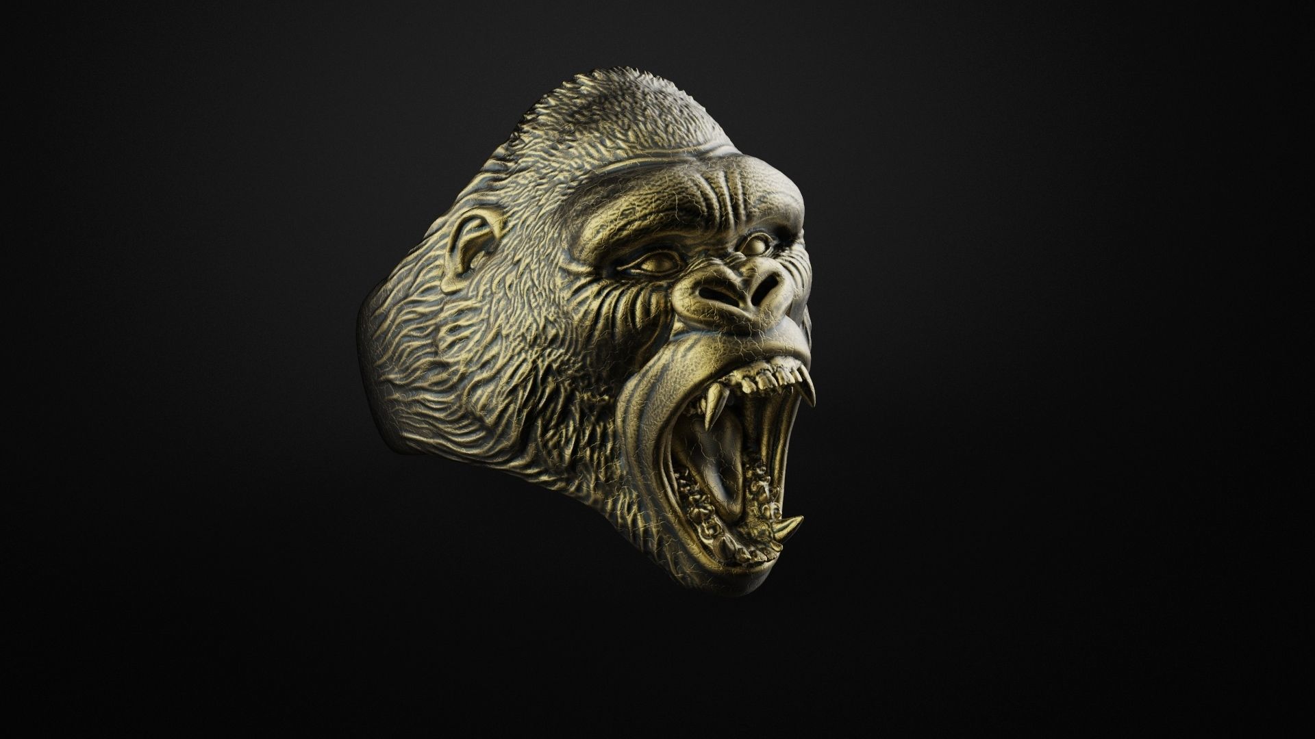 Ring Gorila 3D print model_5