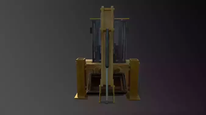 3D JCB forklift Low-poly 3D model