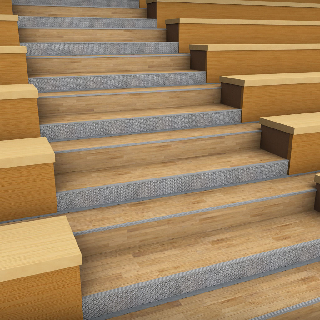 Stadium seating wooden tribune low poly Low-poly 3D model_3
