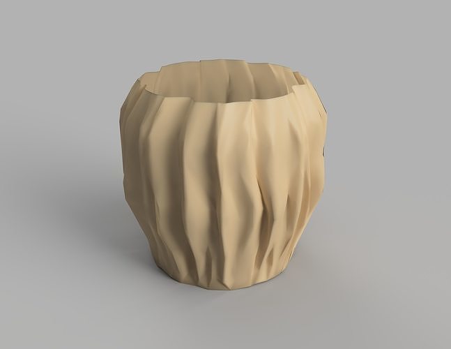 Crumple vase 3D print model