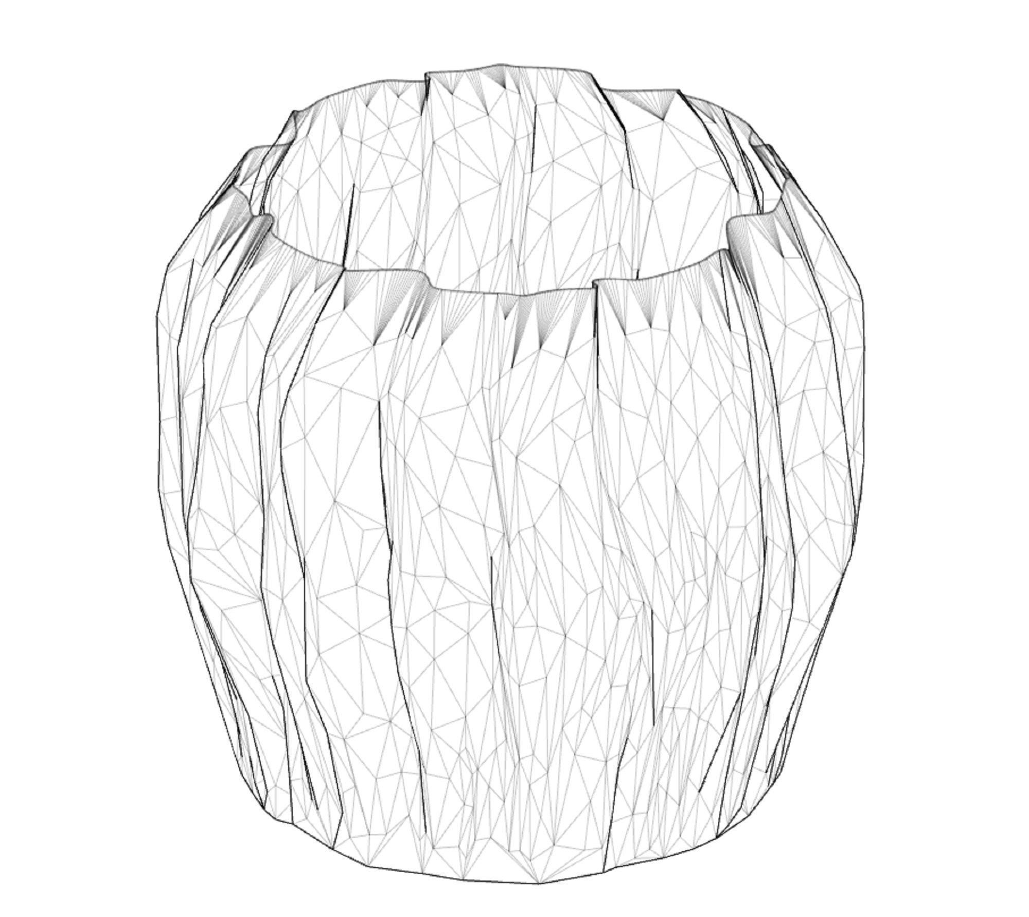 Crumple vase 3D print model_2