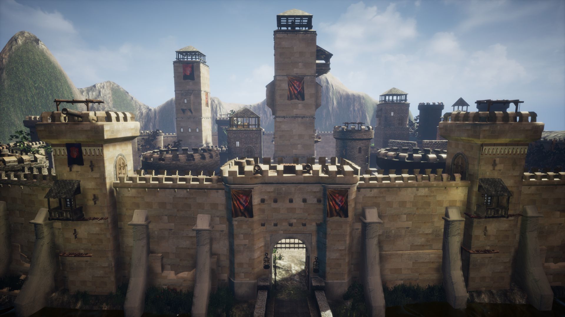 Walls and Towers Unreal Engine Low-poly 3D model_7