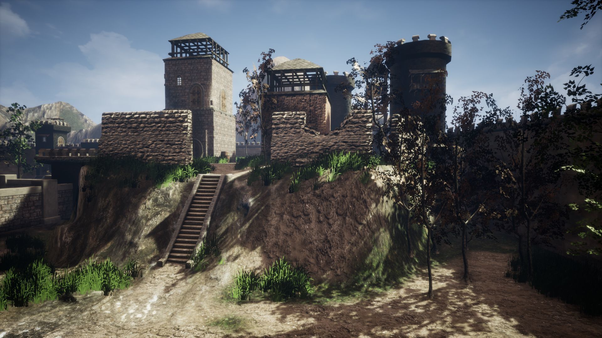 Walls and Towers Unreal Engine Low-poly 3D model_14