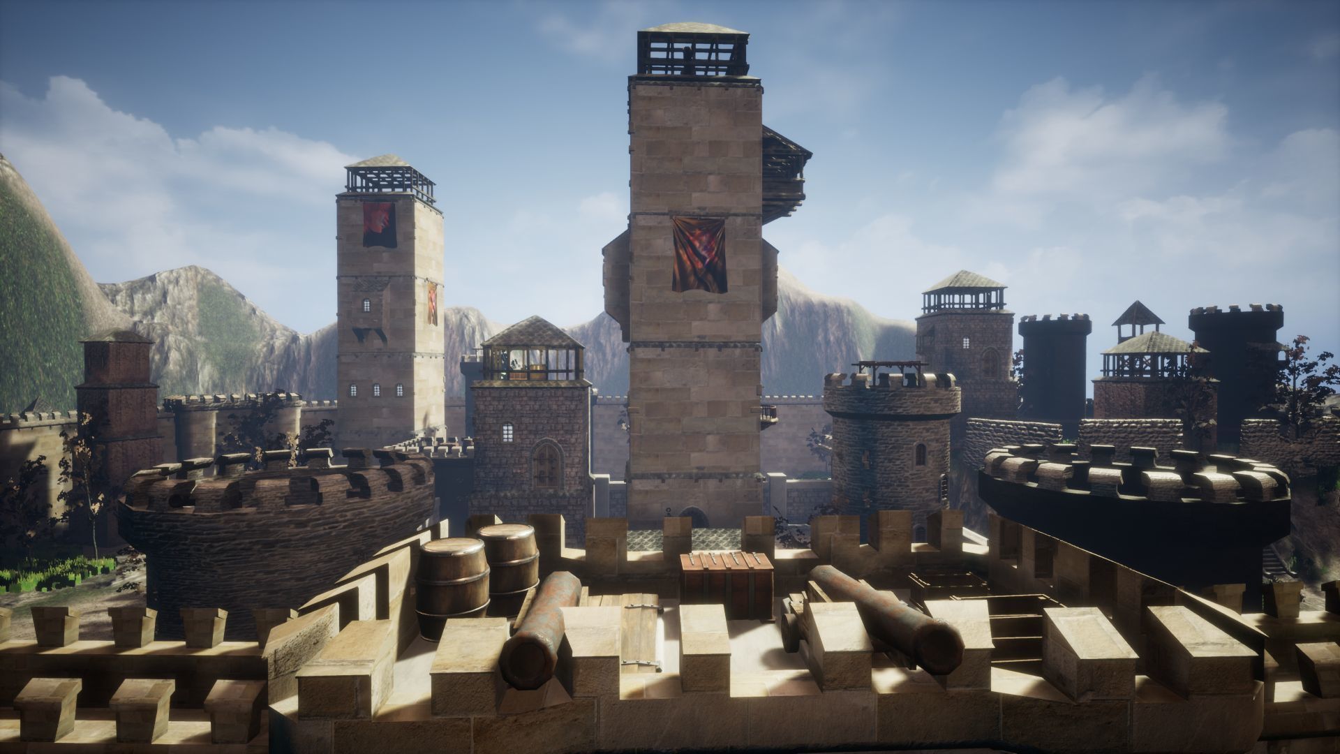 Walls and Towers Unreal Engine Low-poly 3D model_10
