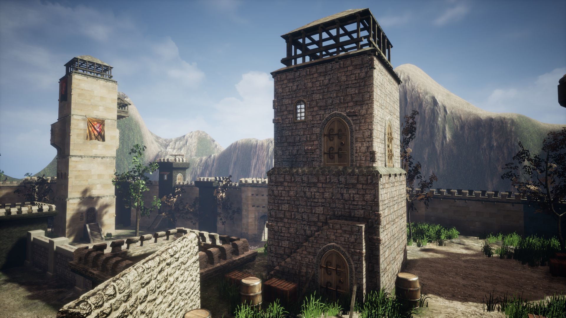 Walls and Towers Unreal Engine Low-poly 3D model_15
