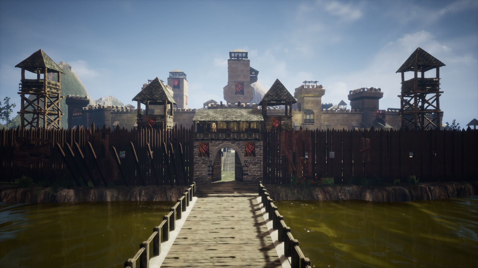 Walls and Towers Unreal Engine Low-poly 3D model_2