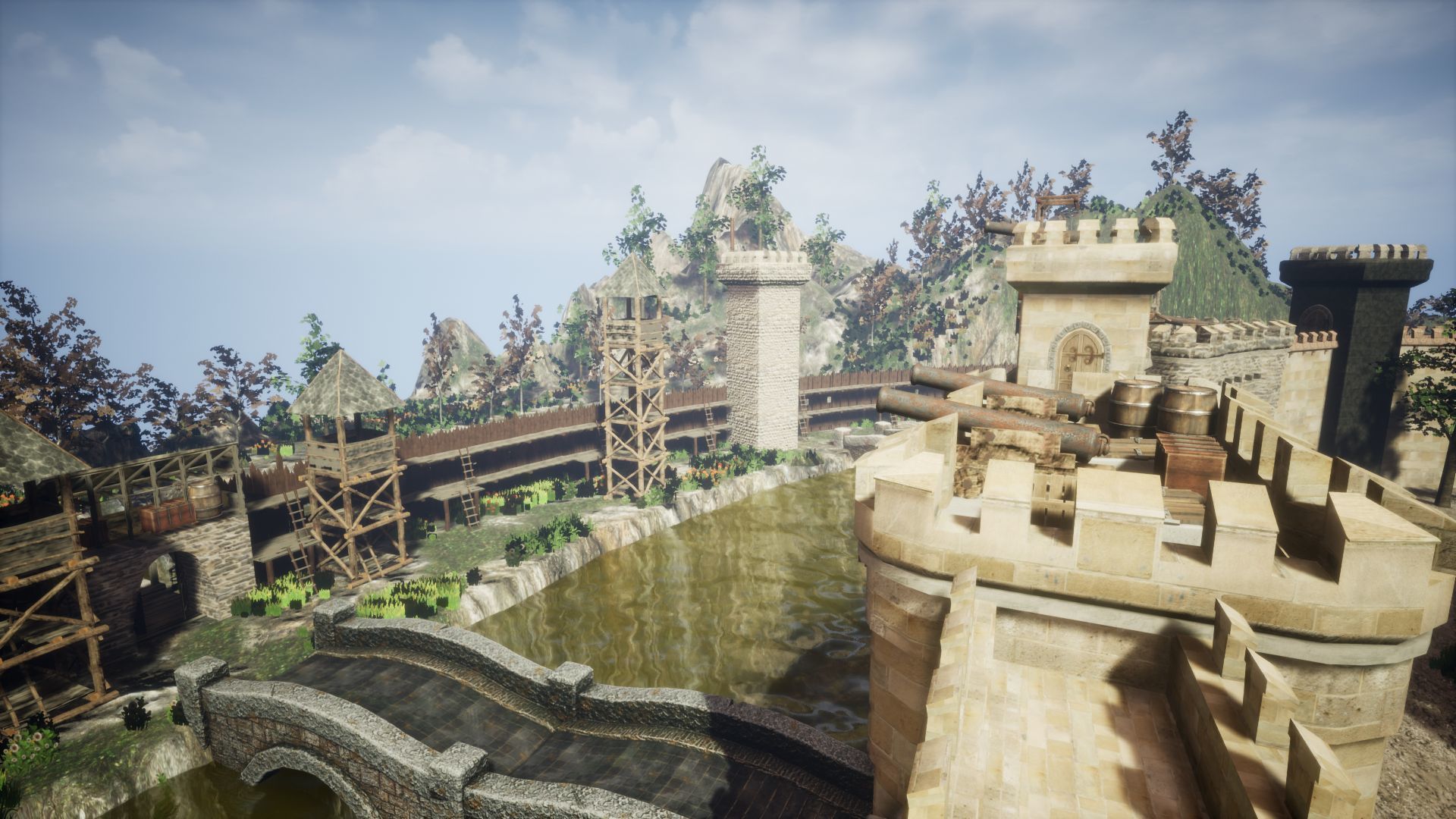 Walls and Towers Unreal Engine Low-poly 3D model_11