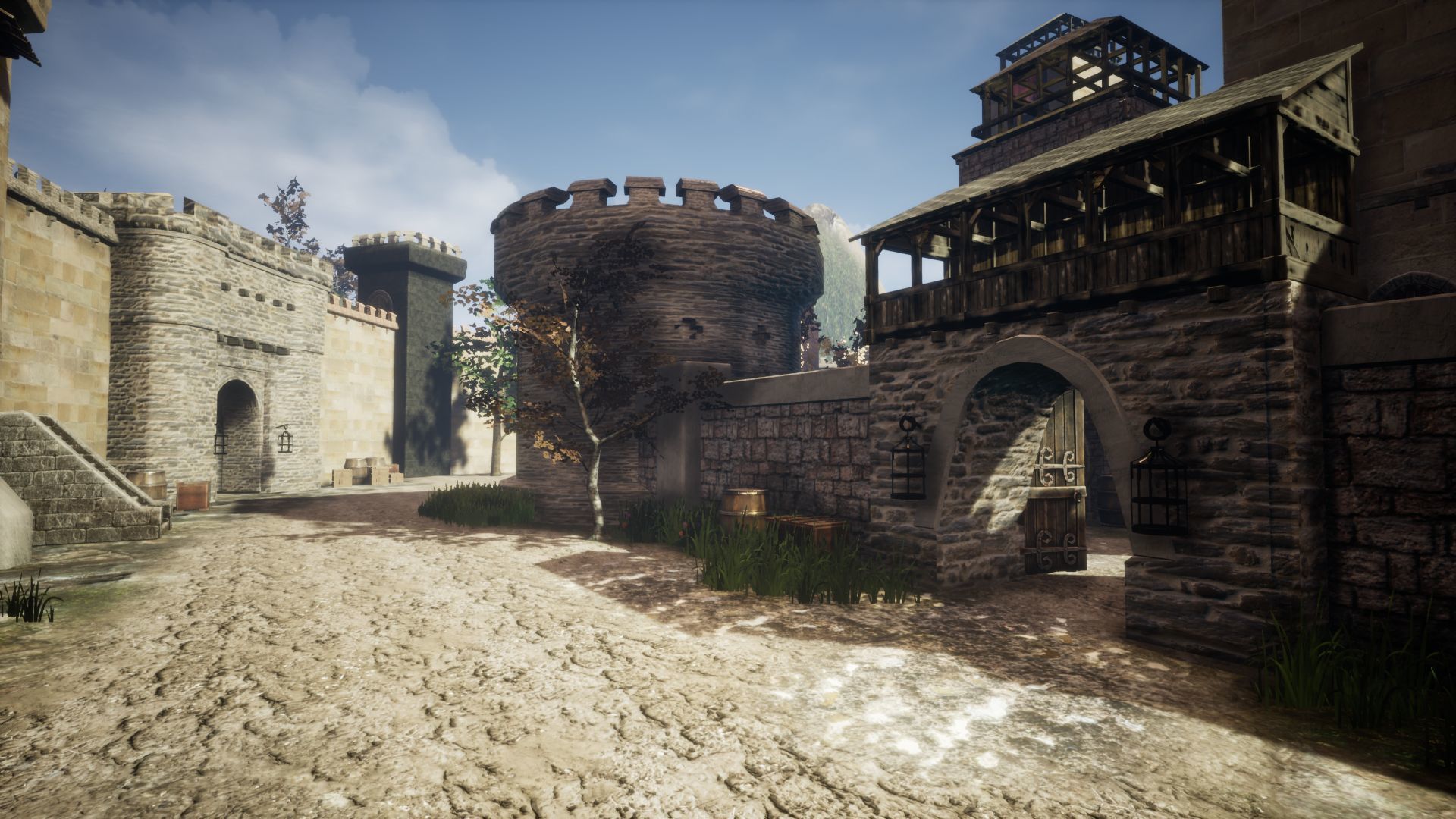 Walls and Towers Unreal Engine Low-poly 3D model_9