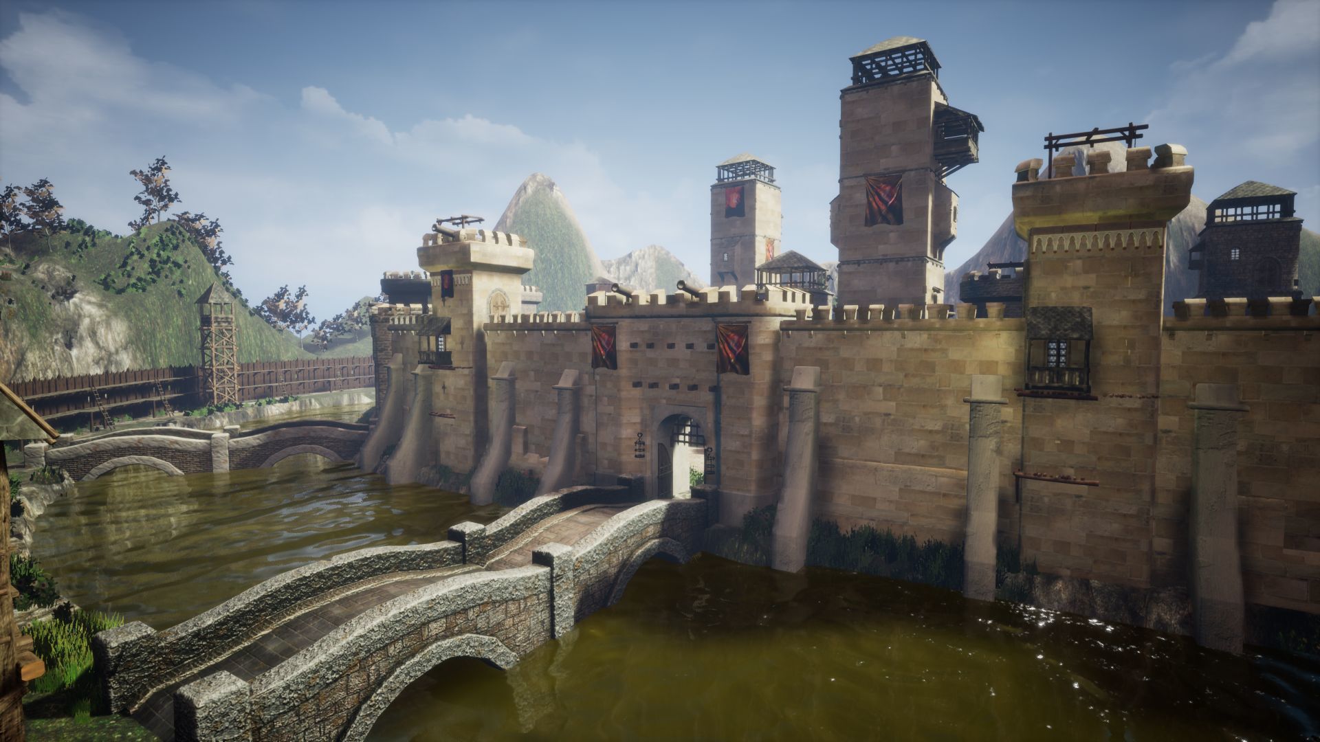 Walls and Towers Unreal Engine Low-poly 3D model_5