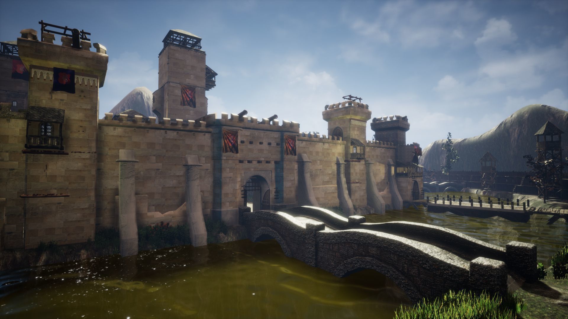 Walls and Towers Unreal Engine Low-poly 3D model_4