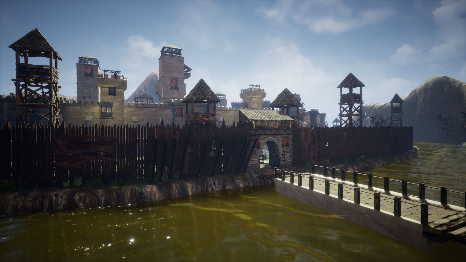 Walls and Towers Unreal Engine Low-poly 3D model_3