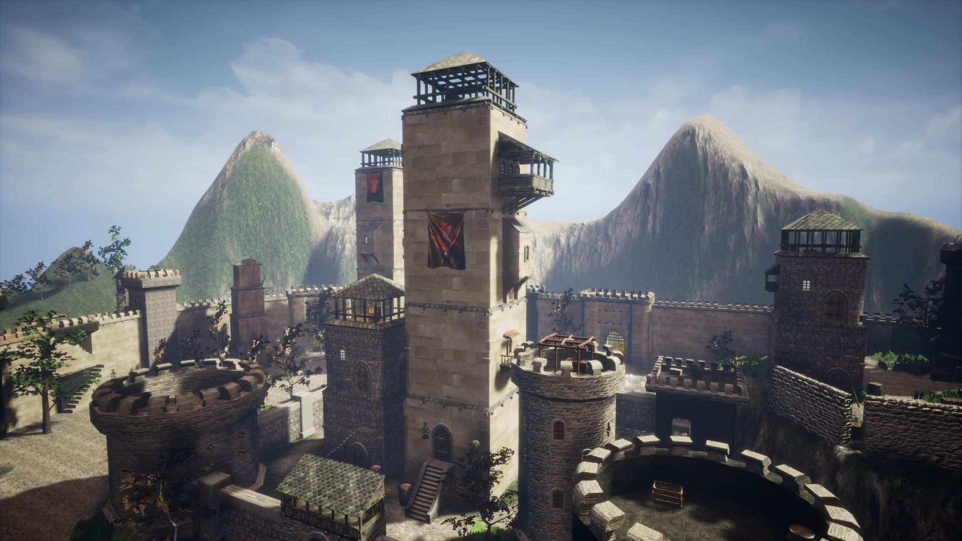 Walls and Towers Unreal Engine Low-poly 3D model_12