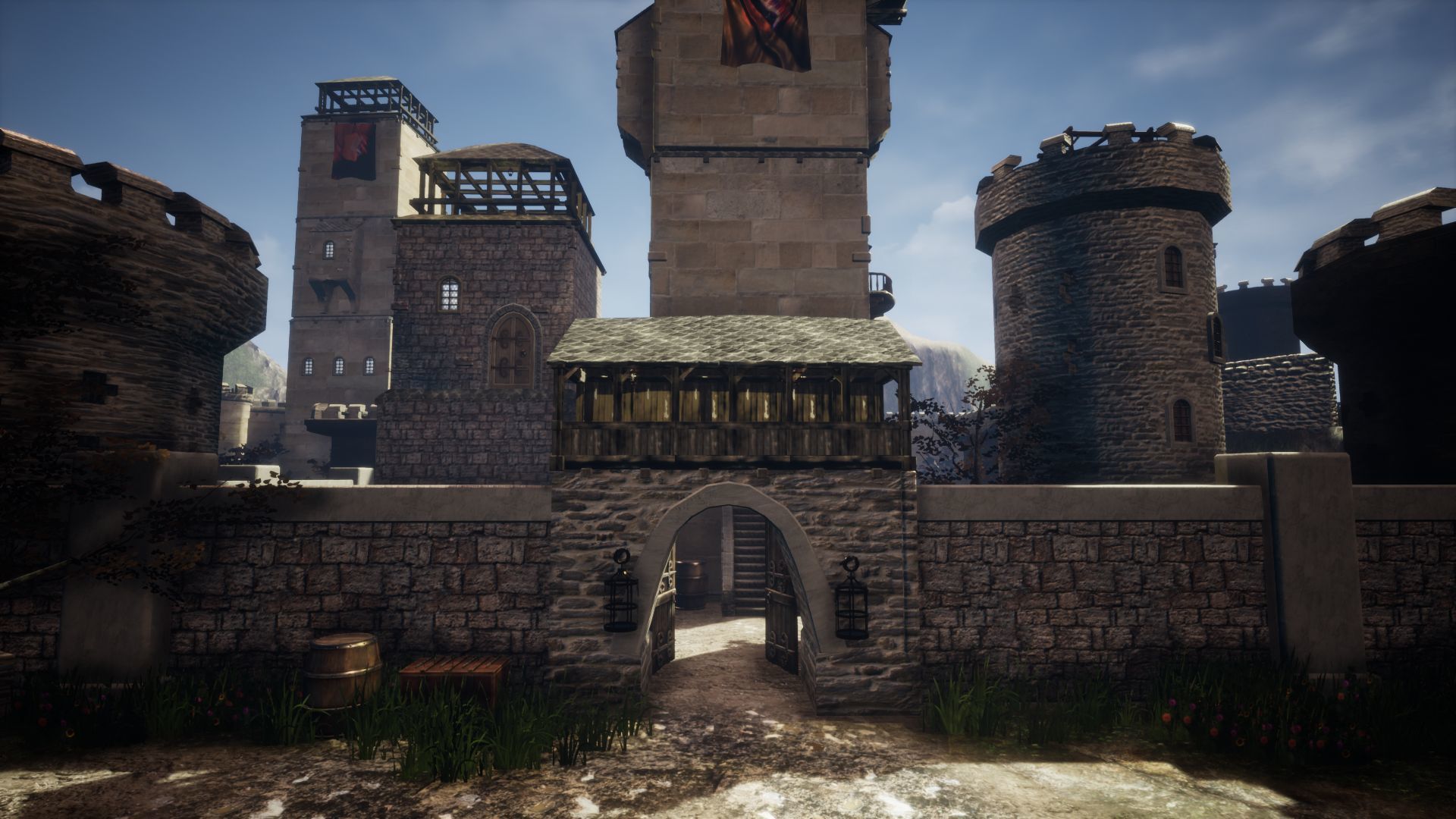 Walls and Towers Unreal Engine Low-poly 3D model_8