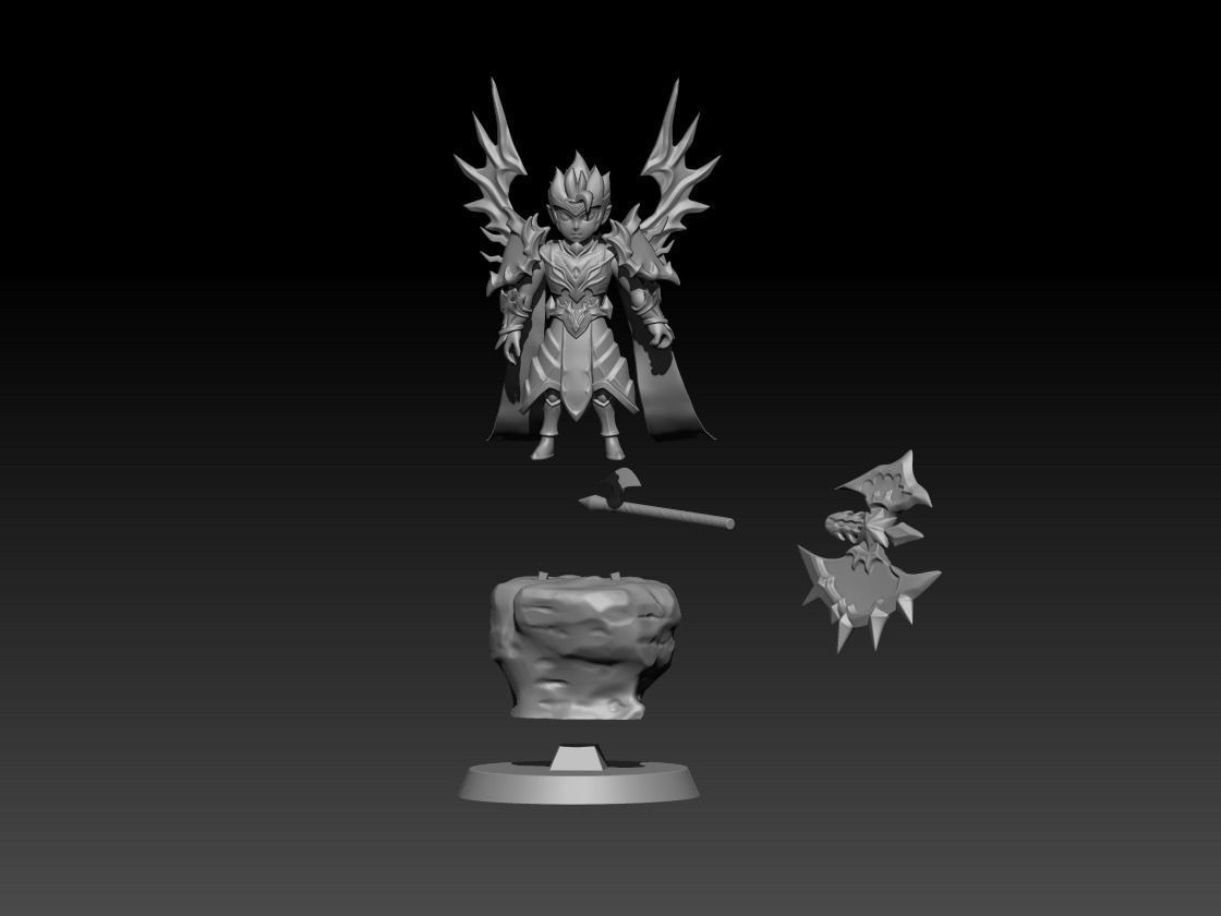summon statue of demon 3D print model_2