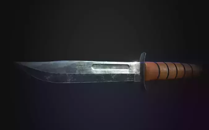 Combat KaBar Knife 3D model