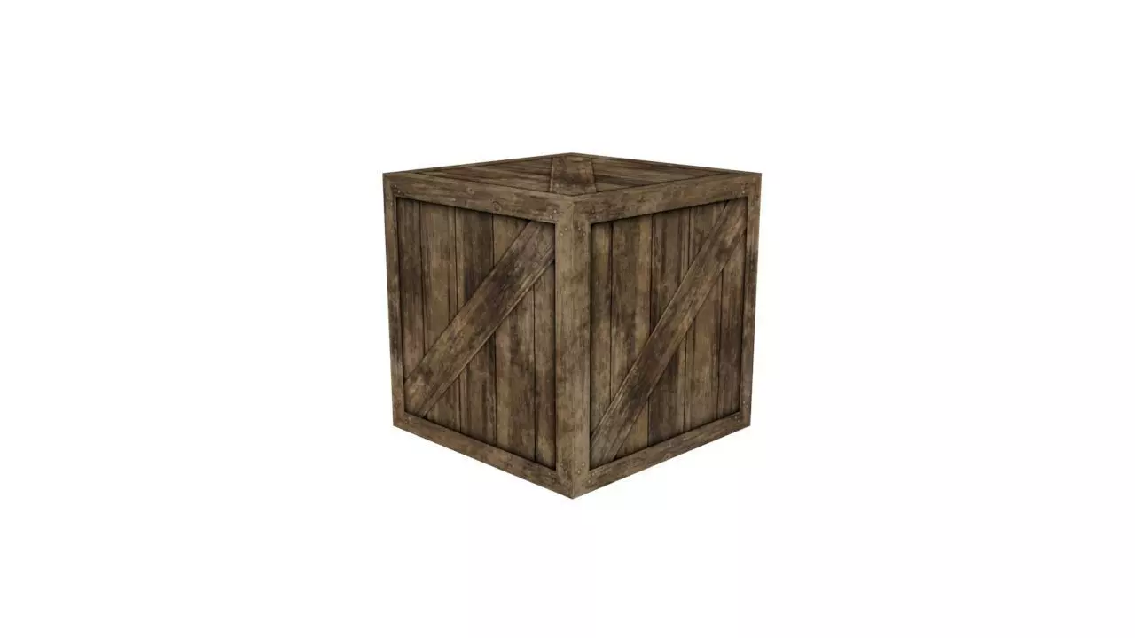 wooden cube Free low-poly 3D model
