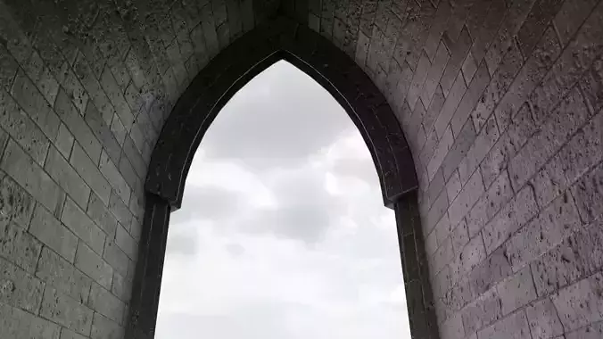 Stone Door Low-poly 3D model