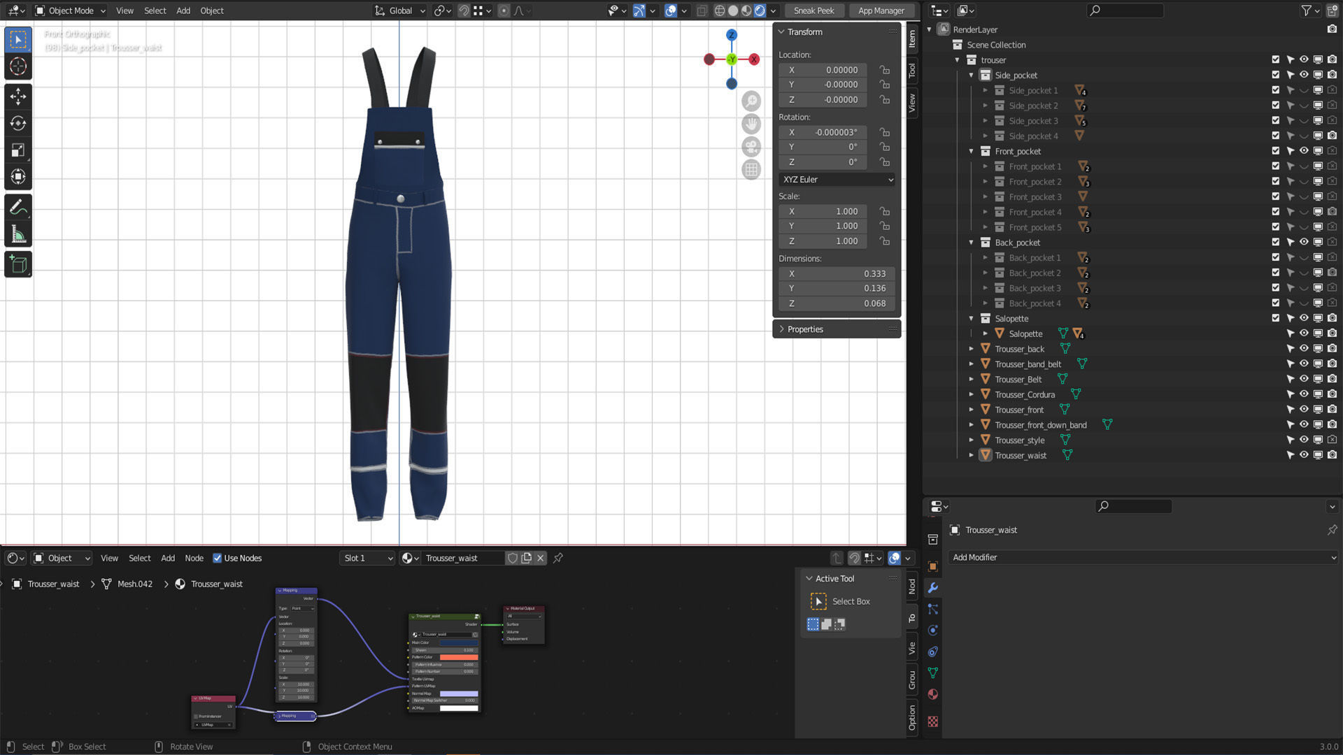 3D Mens Work Wear Mechanics Overalls Low-poly 3D model_10