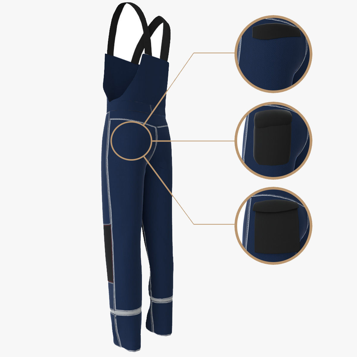 3D Mens Work Wear Mechanics Overalls Low-poly 3D model_1