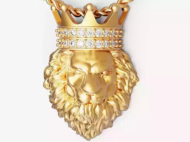 Lion king pendant Silver Gold  Print