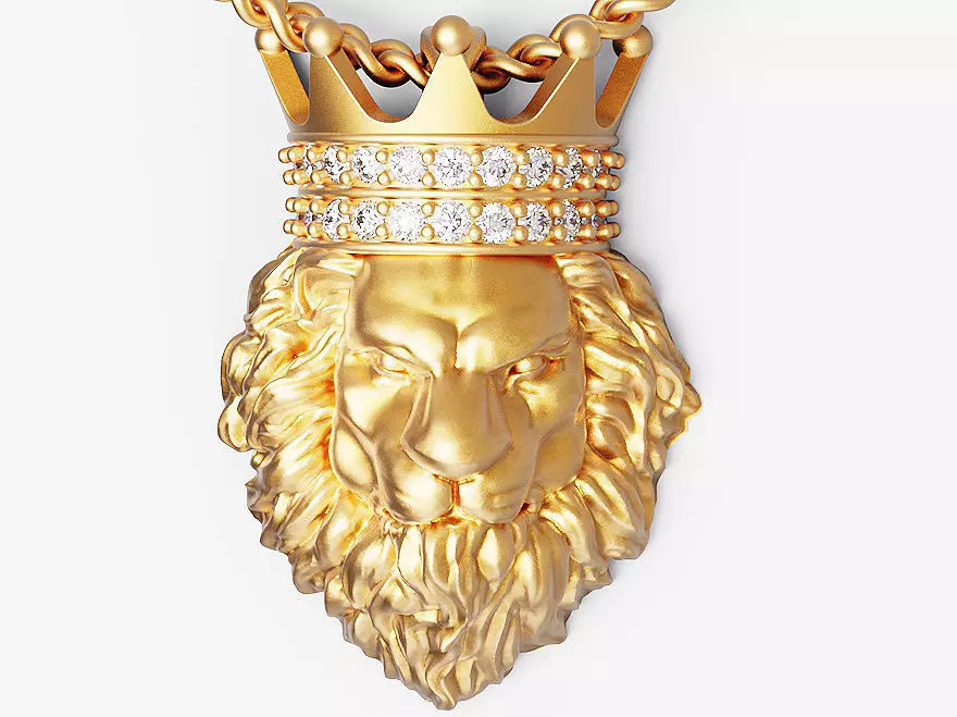Lion king pendant Silver Gold Print 3D print model