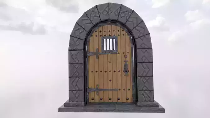 Medieval Door Low-poly 3D model