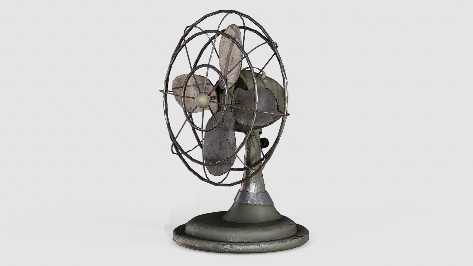 WW2 military Desk Fan Low-poly 3D model_2