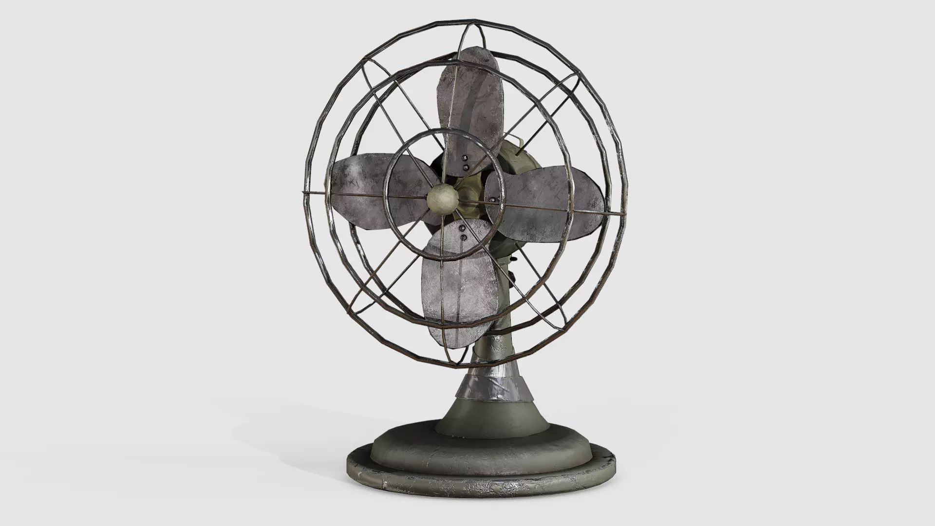WW2 military Desk Fan Low-poly 3D model_0