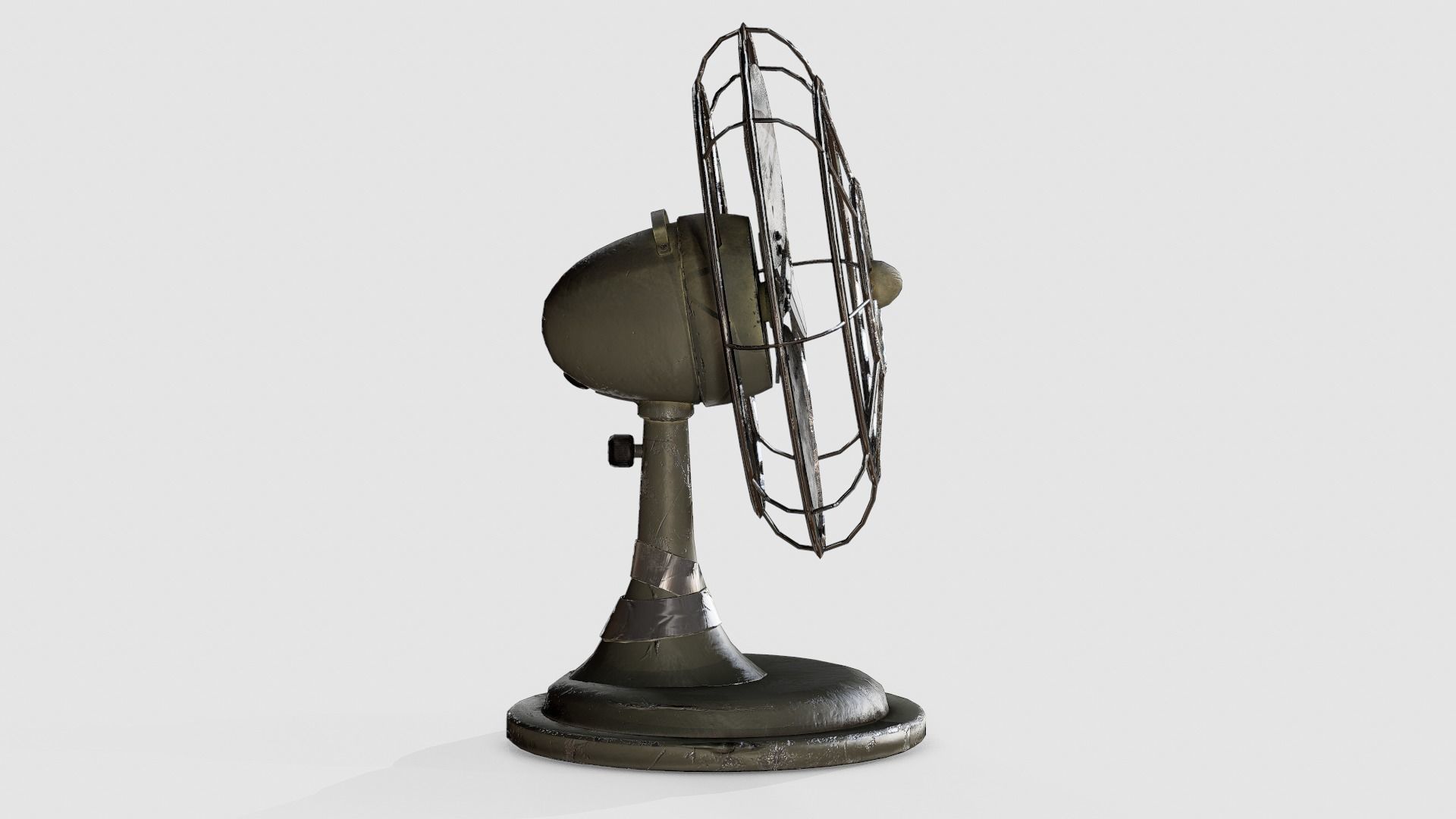 WW2 military Desk Fan Low-poly 3D model_3