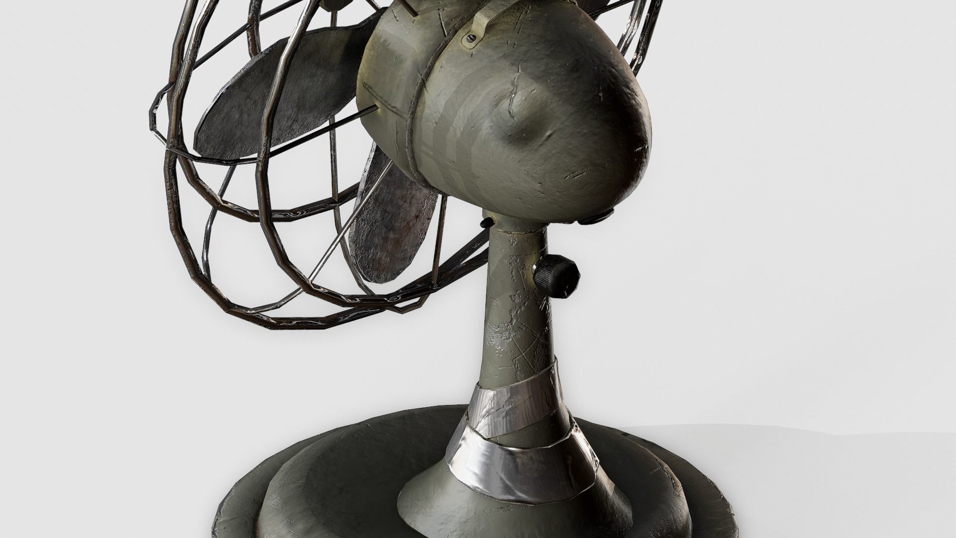 WW2 military Desk Fan Low-poly 3D model_7