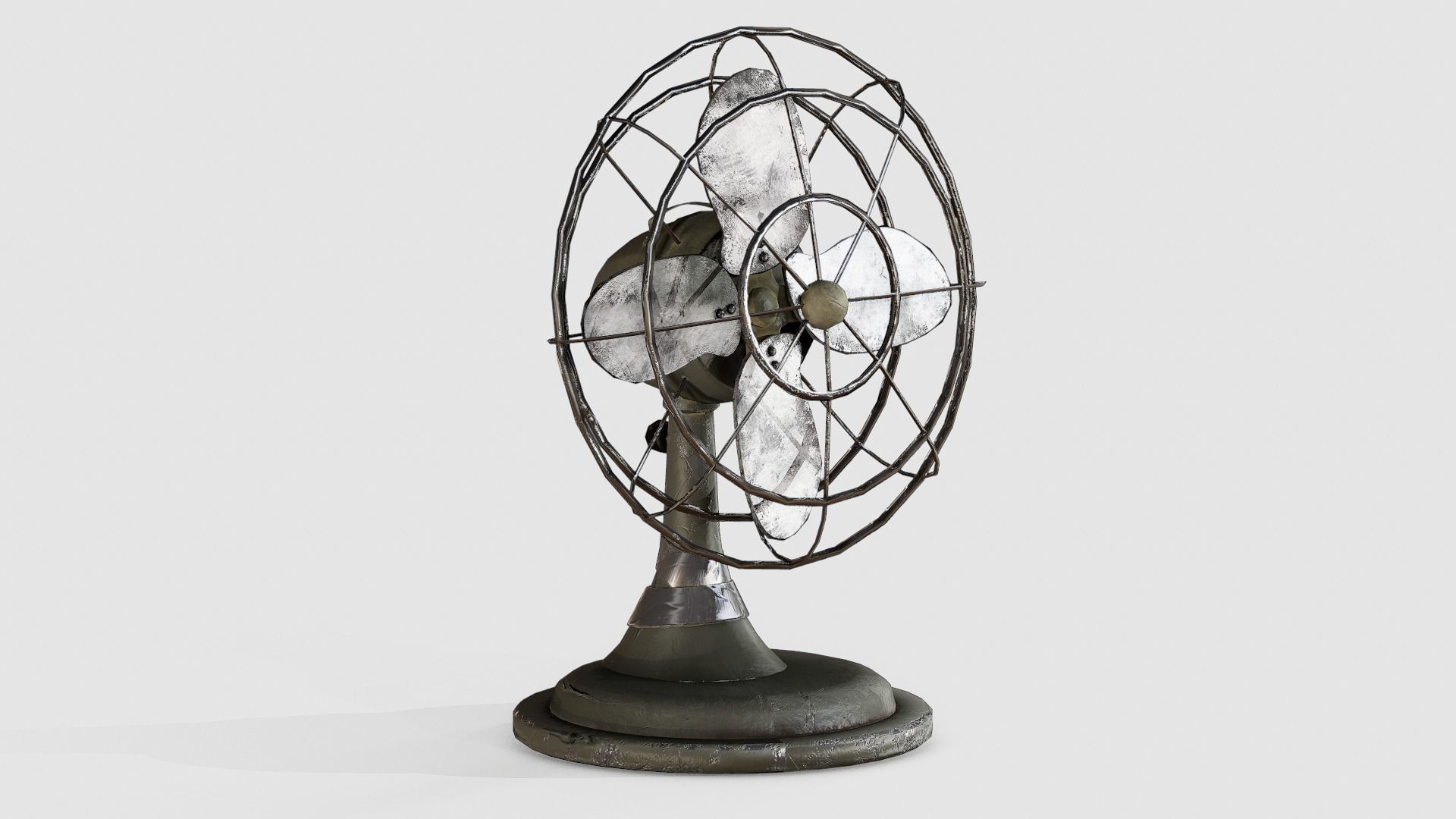 WW2 military Desk Fan Low-poly 3D model_6