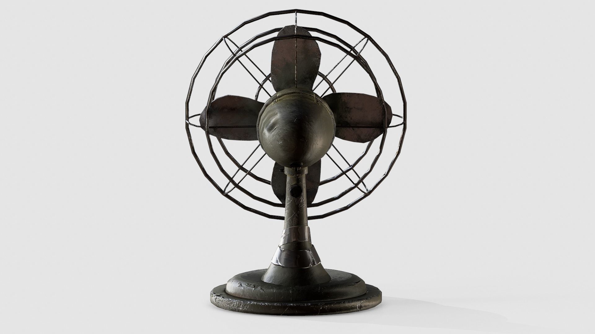 WW2 military Desk Fan Low-poly 3D model_4