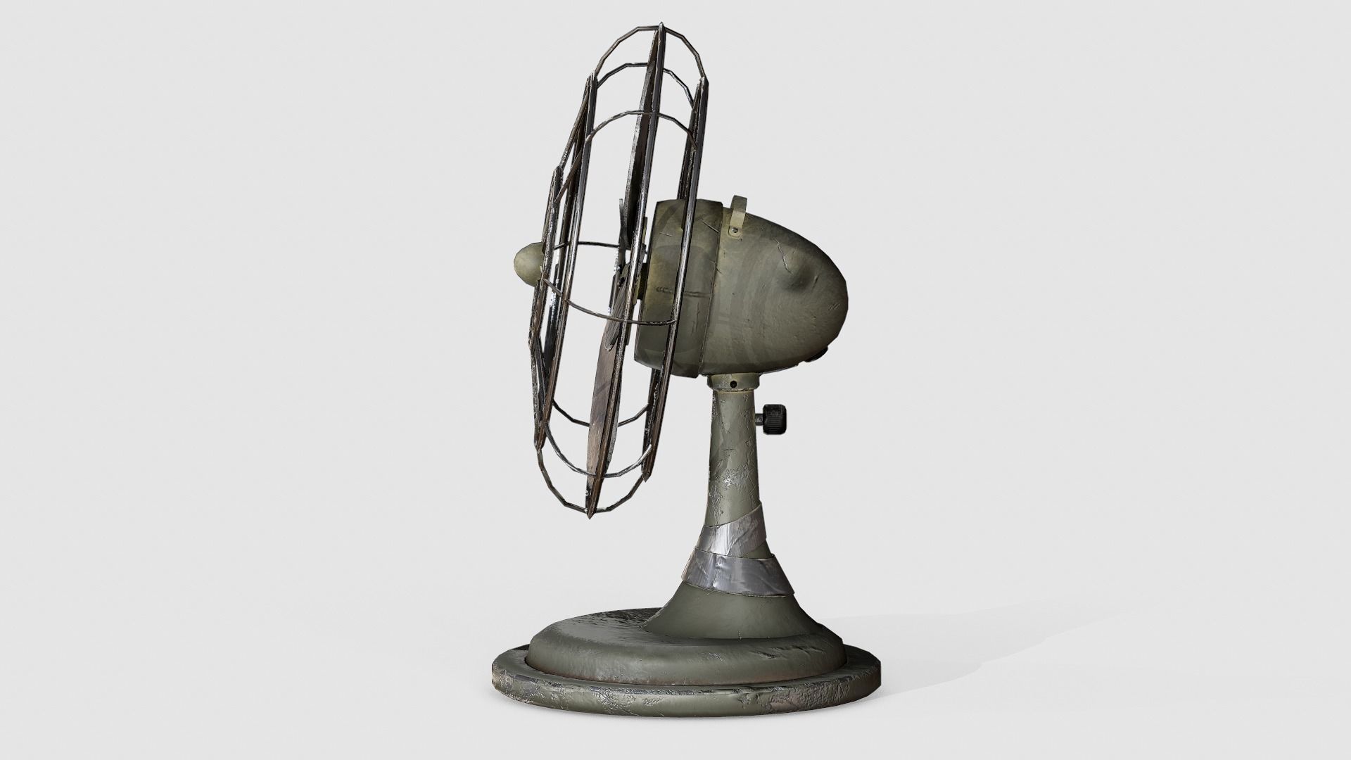 WW2 military Desk Fan Low-poly 3D model_5