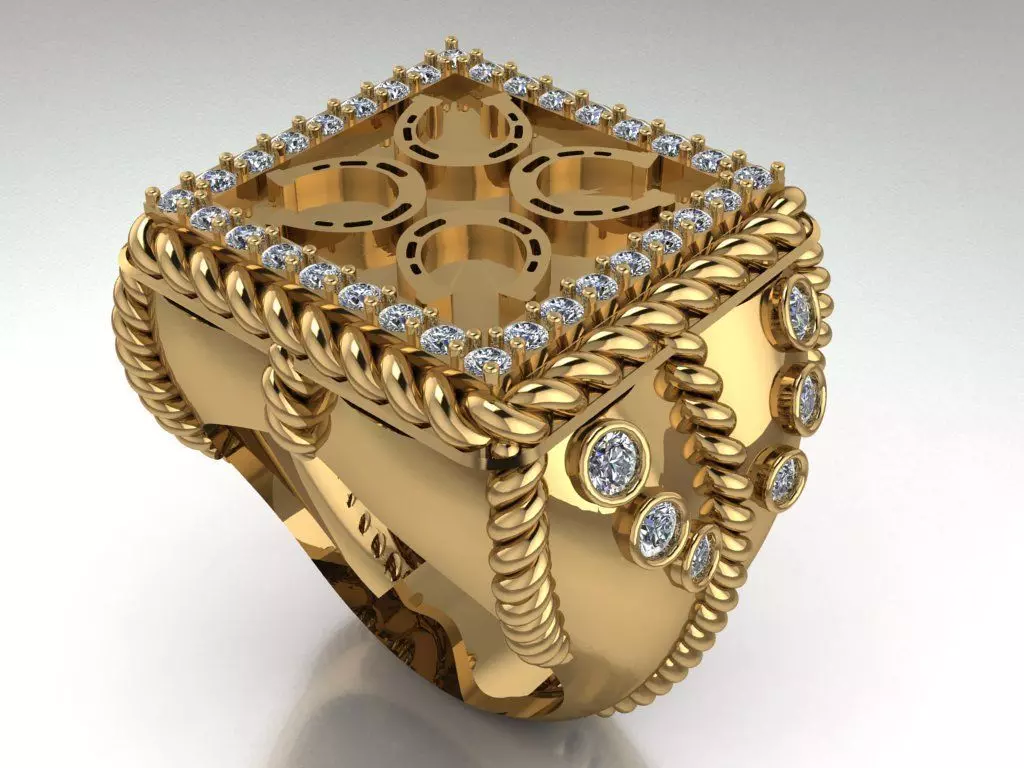 Horseshoe Signet ring 3D print model