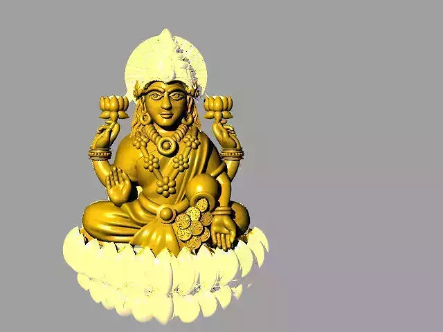 laxmi bhagwan with flower stl file only