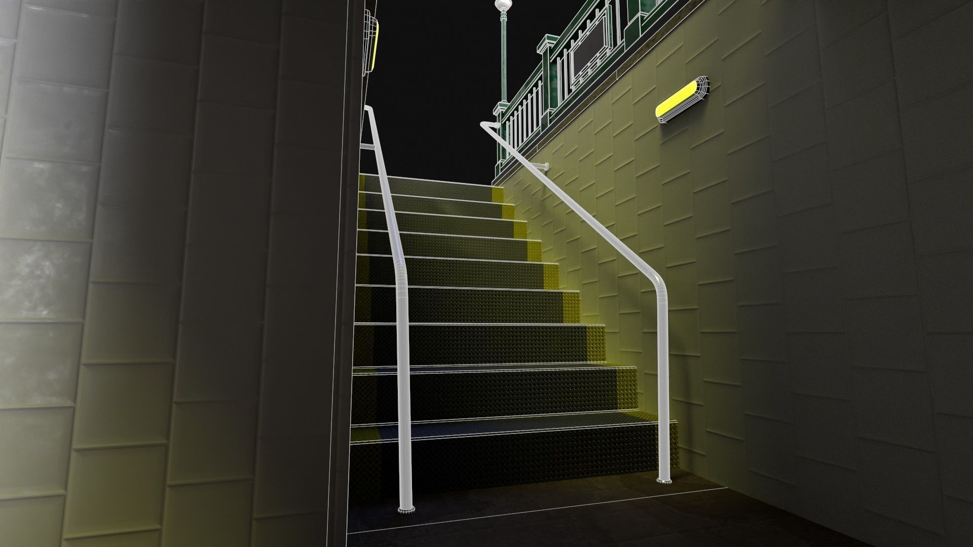 Subway Entrance - Street Props PBR Low-poly 3D model_12