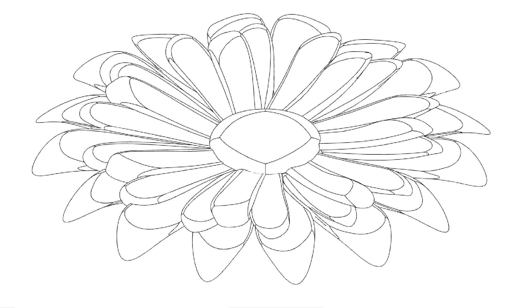 Sunflower flower 3D print model_5