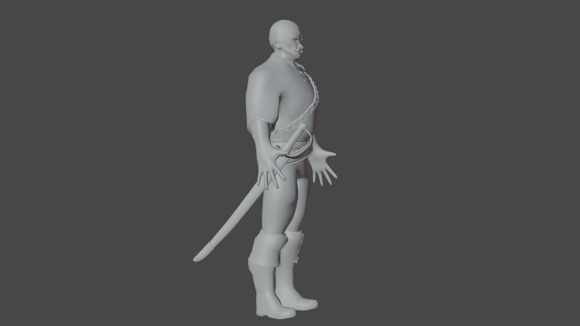 Pirate Boatswain Low-poly 3D model_27