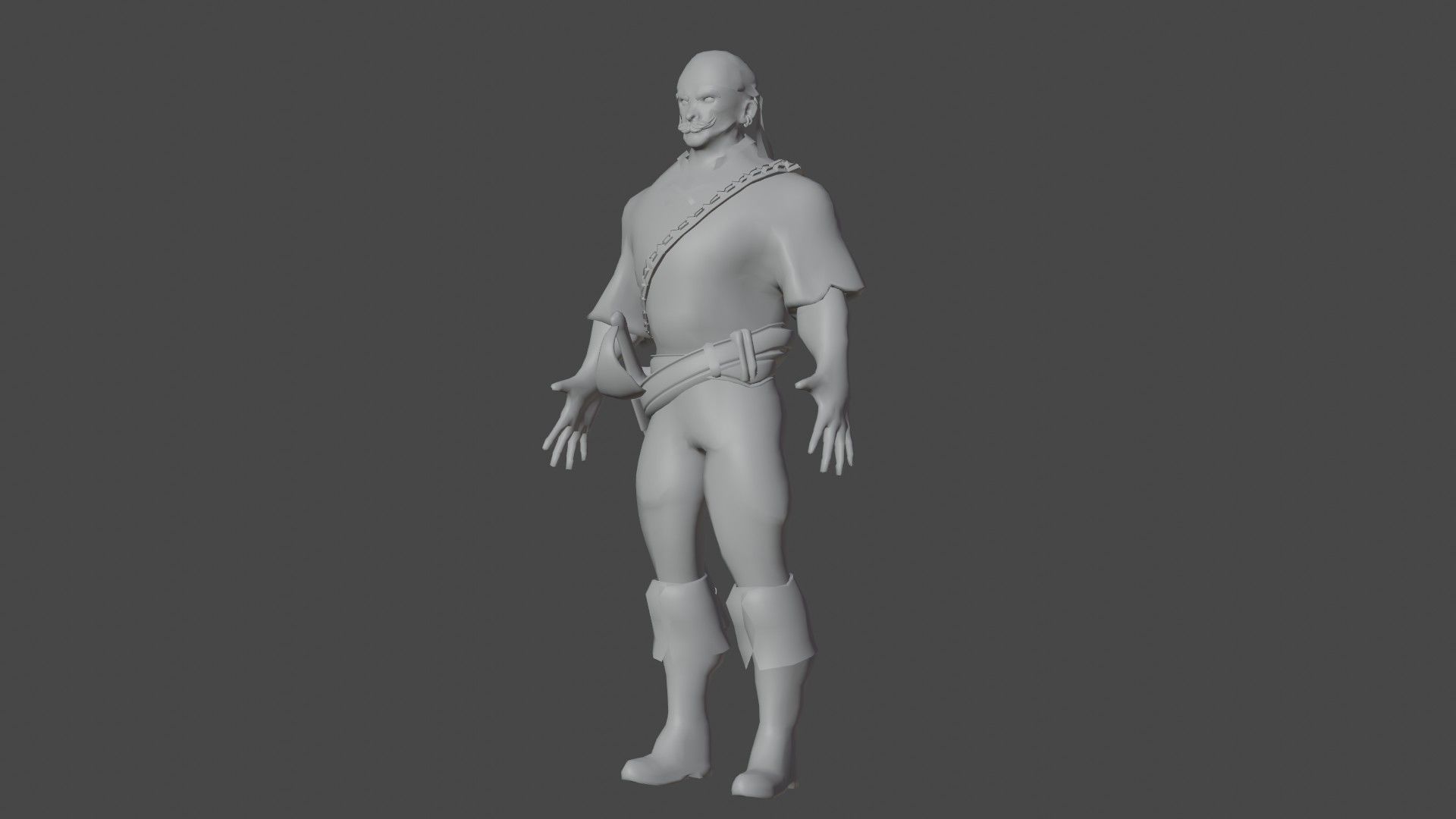 Pirate Boatswain Low-poly 3D model_18