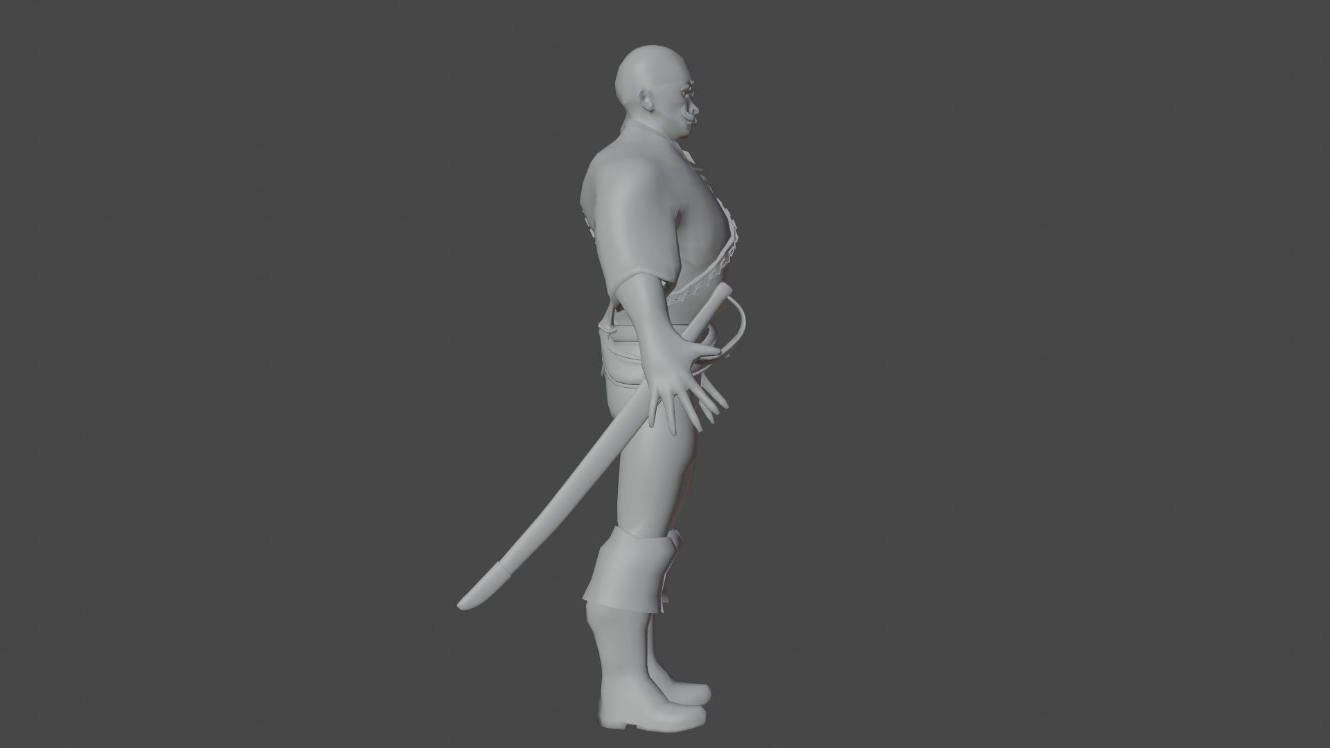 Pirate Boatswain Low-poly 3D model_26