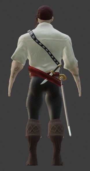 Pirate Boatswain Low-poly 3D model_39